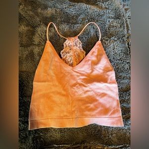 Stretchy Pink V-Neck Tank Top